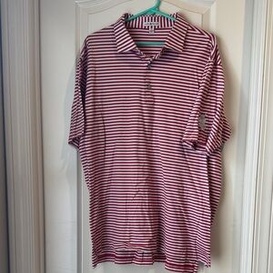 Peter Millar Collection Red and White Striped Polo